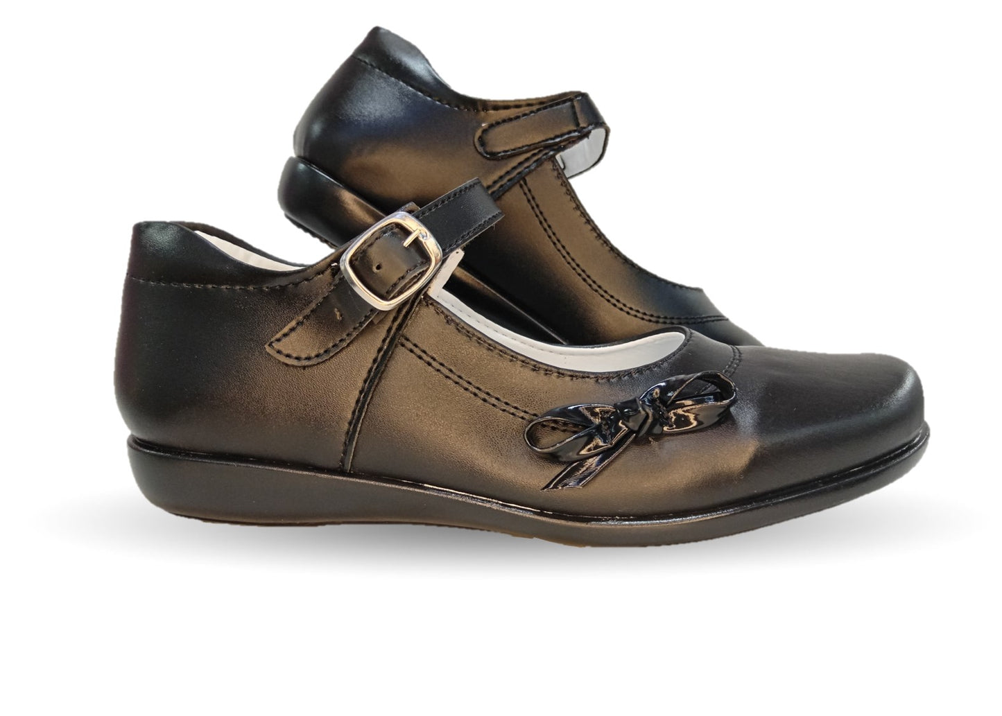 Zapato Escolar y Casual con hebilla Dulce Cereza 604 Negro para niña