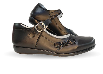 Zapato Escolar y Casual con hebilla Dulce Cereza 604 Negro para niña
