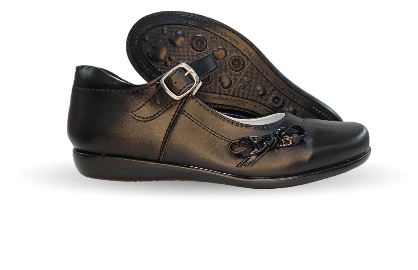 Zapato Escolar y Casual con hebilla Dulce Cereza 604 Negro para niña