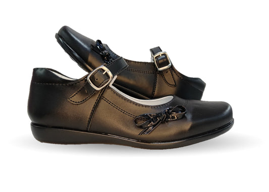 Zapato Escolar y Casual con hebilla Dulce Cereza 604 Negro para niña
