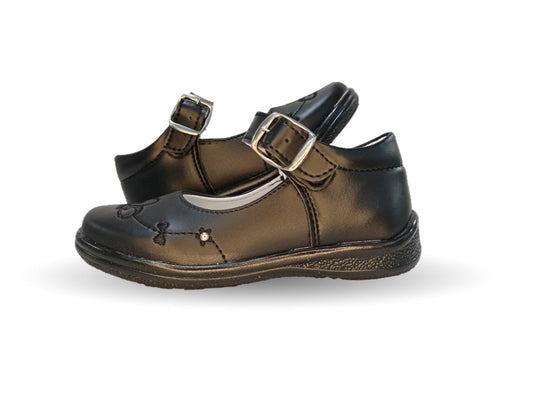 Zapato Escolar y Casual con hebilla Dulce Cereza 607 Negro para niña