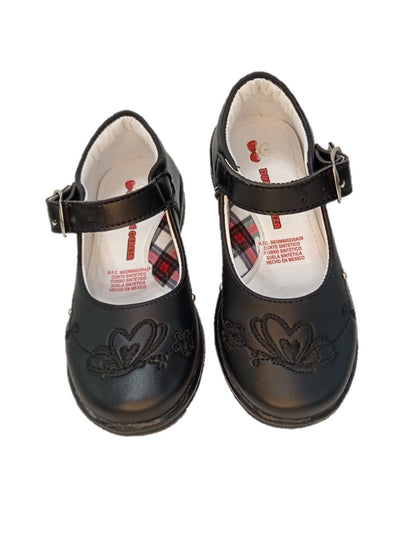 Zapato Escolar y Casual con hebilla Dulce Cereza 607 Negro para niña