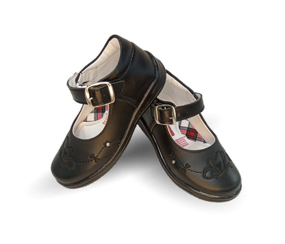 Zapato Escolar y Casual con hebilla Dulce Cereza 607 Negro para niña