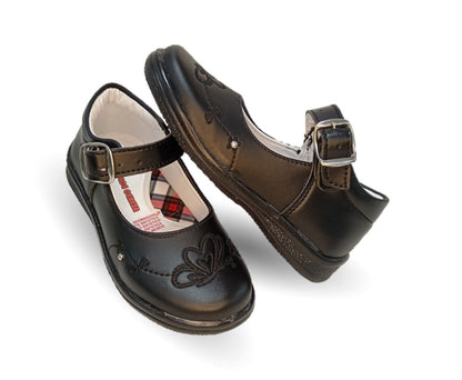 Zapato Escolar y Casual con hebilla Dulce Cereza 607 Negro para niña