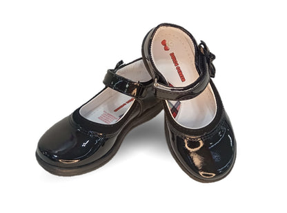 Zapato Escolar y Casual con contactel Dulce Cereza 638 Charol Negro para niña