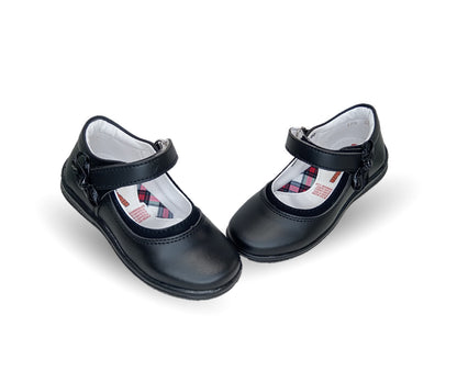 Zapato Escolar y Casual con contactel Dulce Cereza 638 Negro para niña