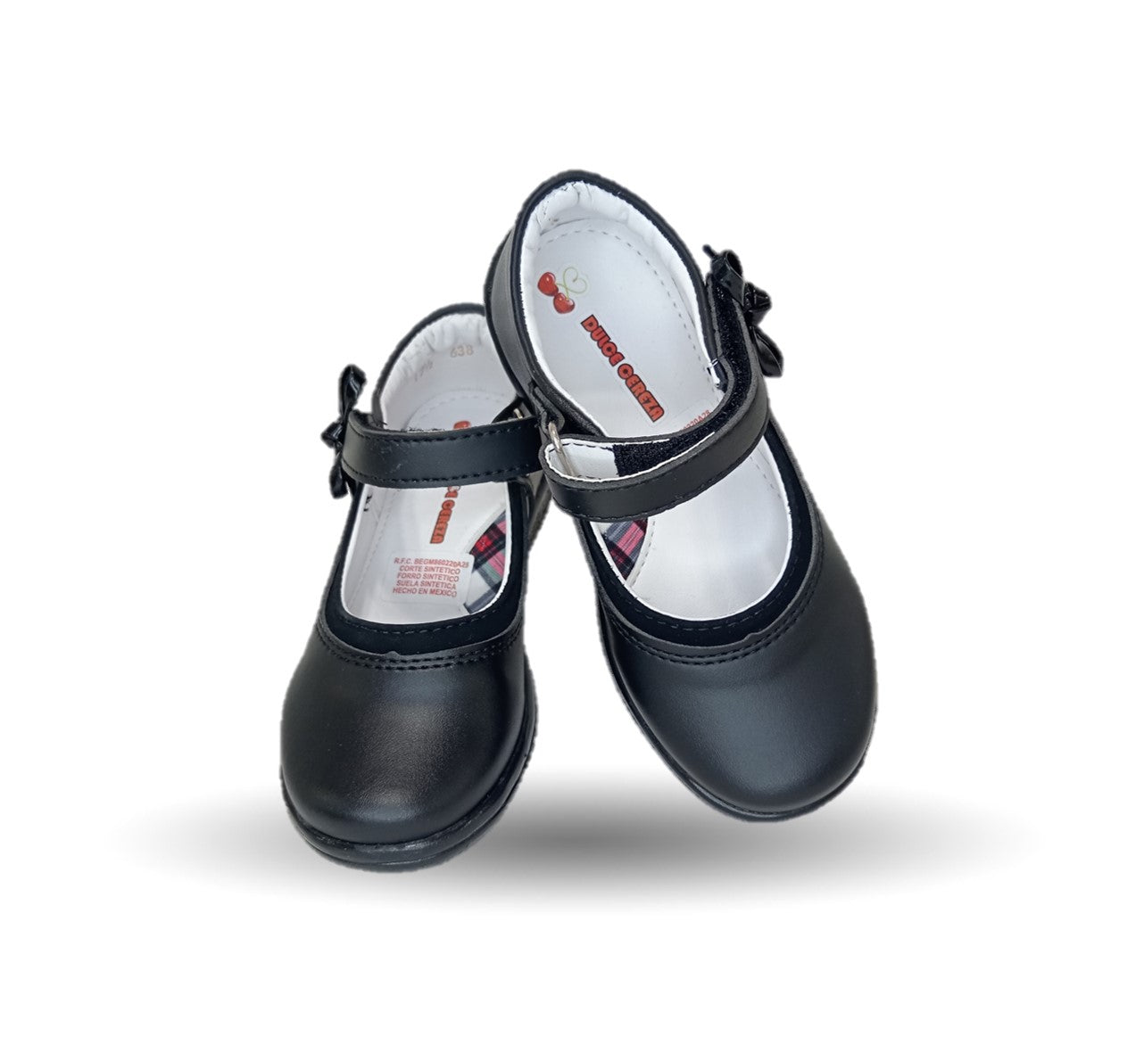 Zapato Escolar y Casual con contactel Dulce Cereza 638 Negro para niña