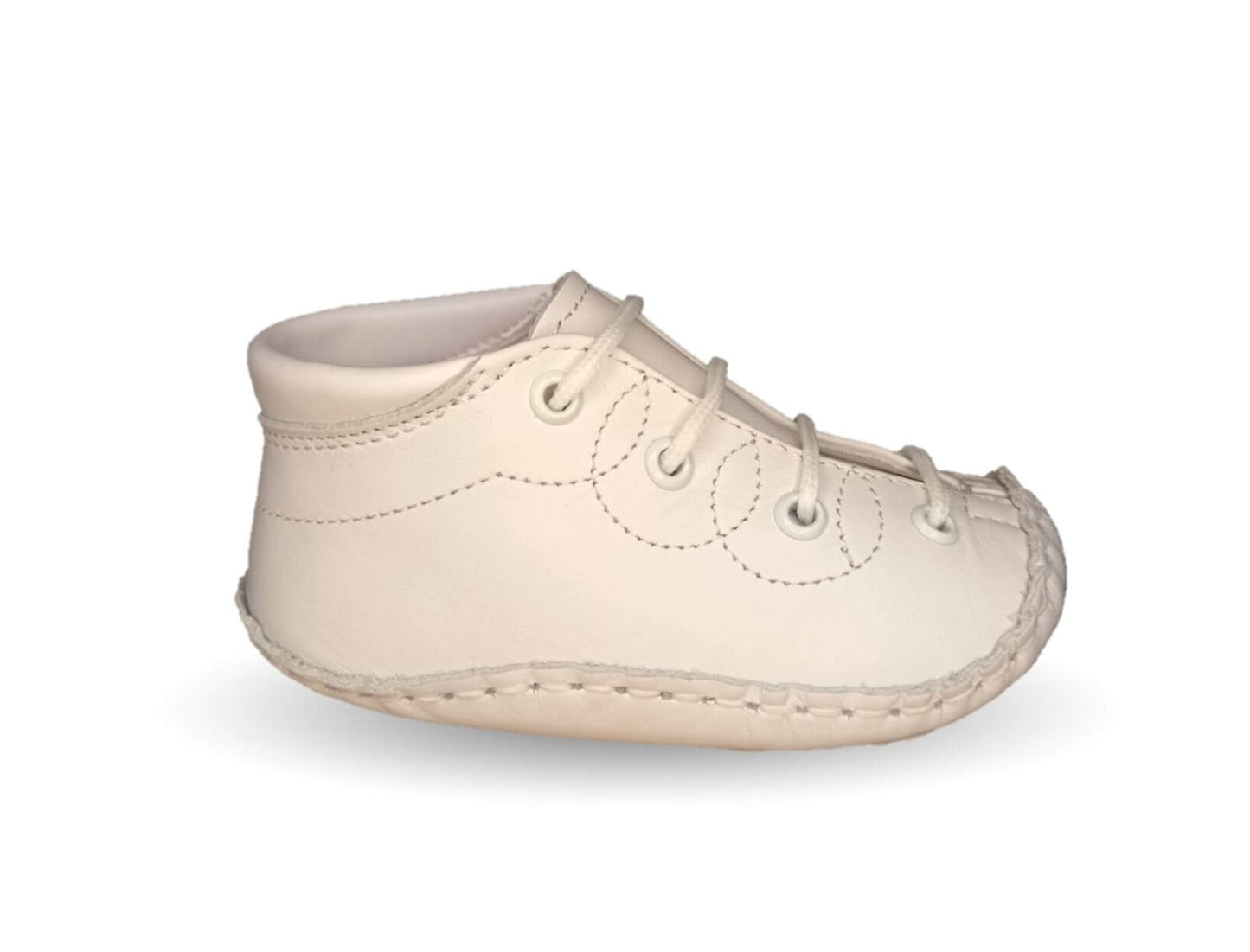 Zapatos para bebé de piel con agujetas Delin Kids 125 Blanco Unisex para niño y niña
