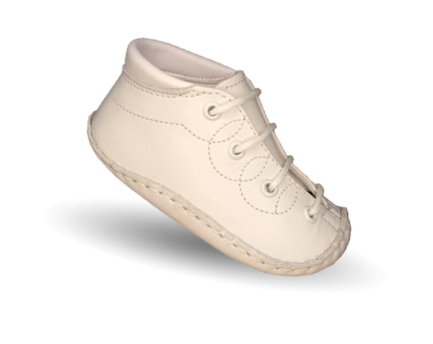 Zapatos para bebé de piel con agujetas Delin Kids 125 Blanco Unisex para niño y niña