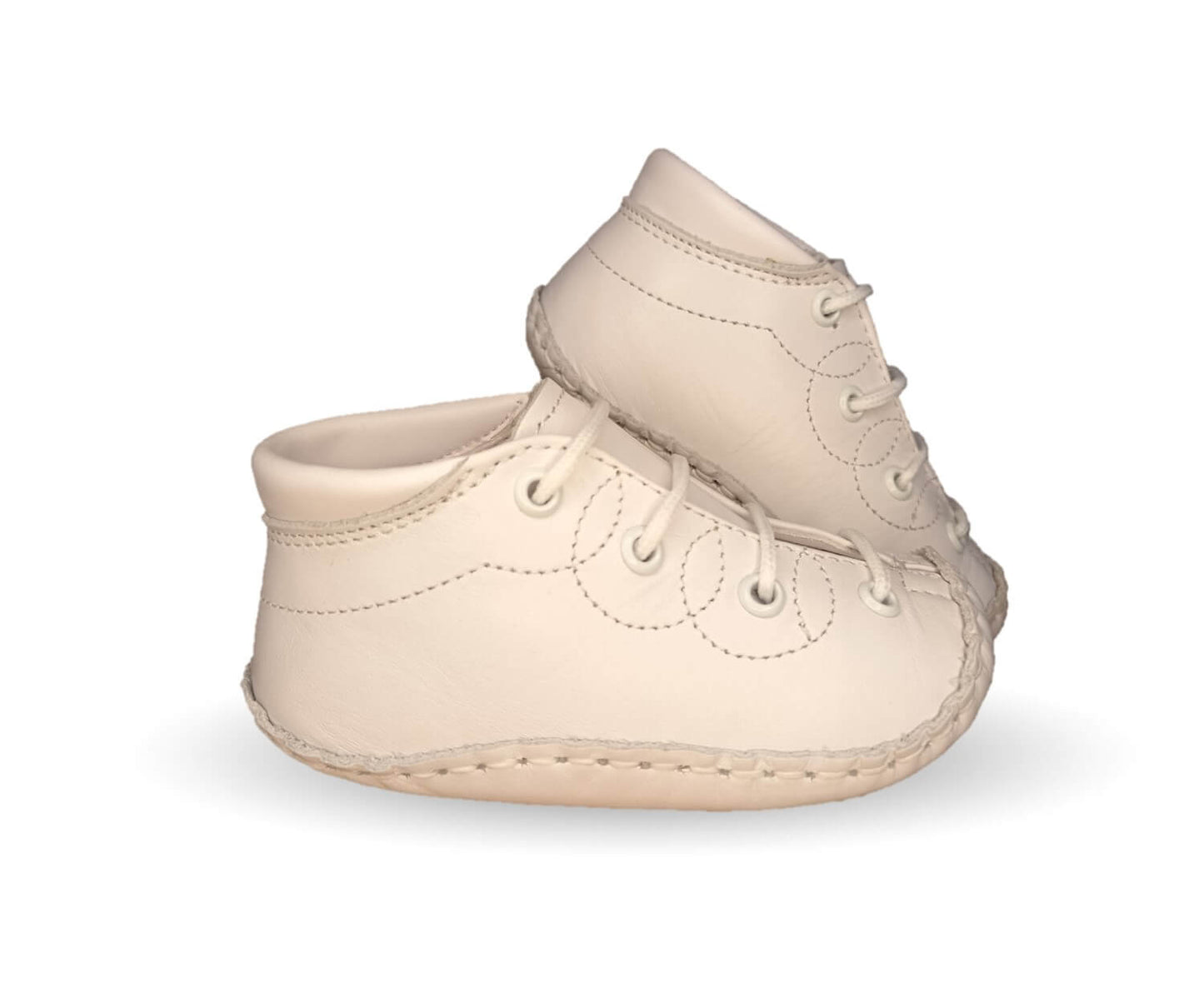 Zapatos para bebé de piel con agujetas Delin Kids 125 Blanco Unisex para niño y niña