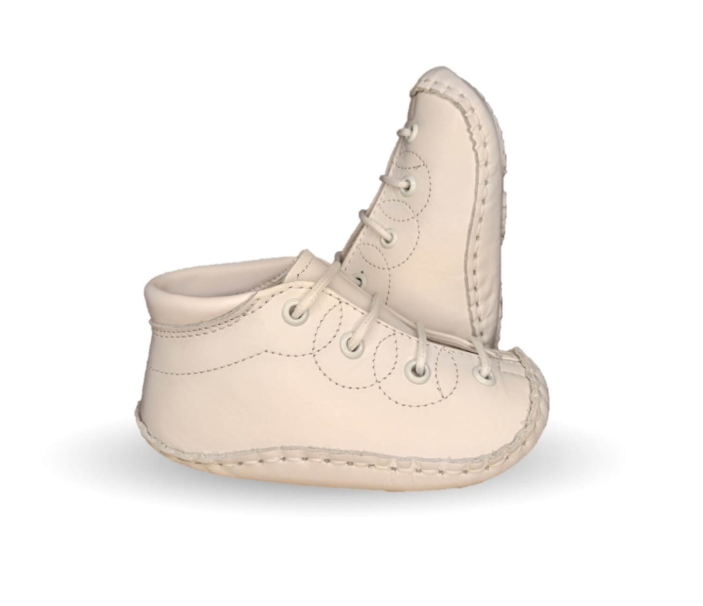 Zapatos para bebé de piel con agujetas Delin Kids 125 Blanco Unisex para niño y niña