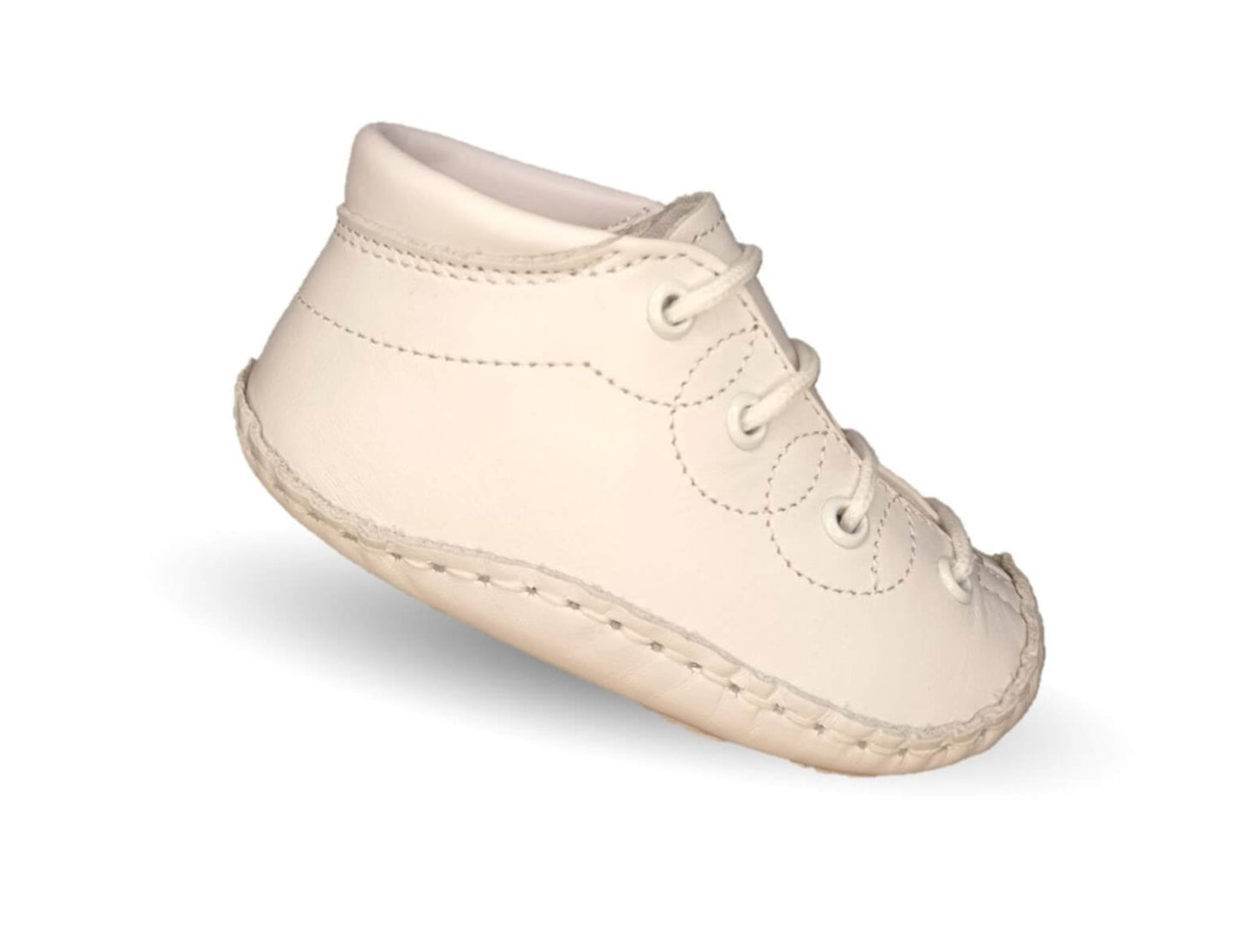 Zapatos para bebé de piel con agujetas Delin Kids 125 Blanco Unisex para niño y niña