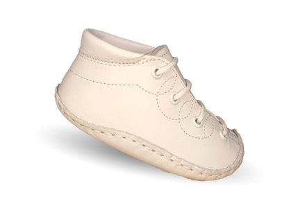 Zapatos para bebé de piel con agujetas Delin Kids 125 Blanco Unisex para niño y niña