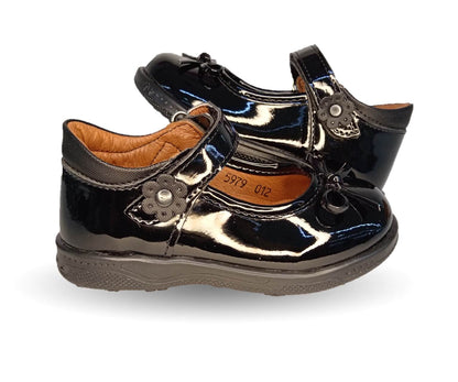 Zapato Escolar y Casual Delin Kids 12 Charol Negro para niña