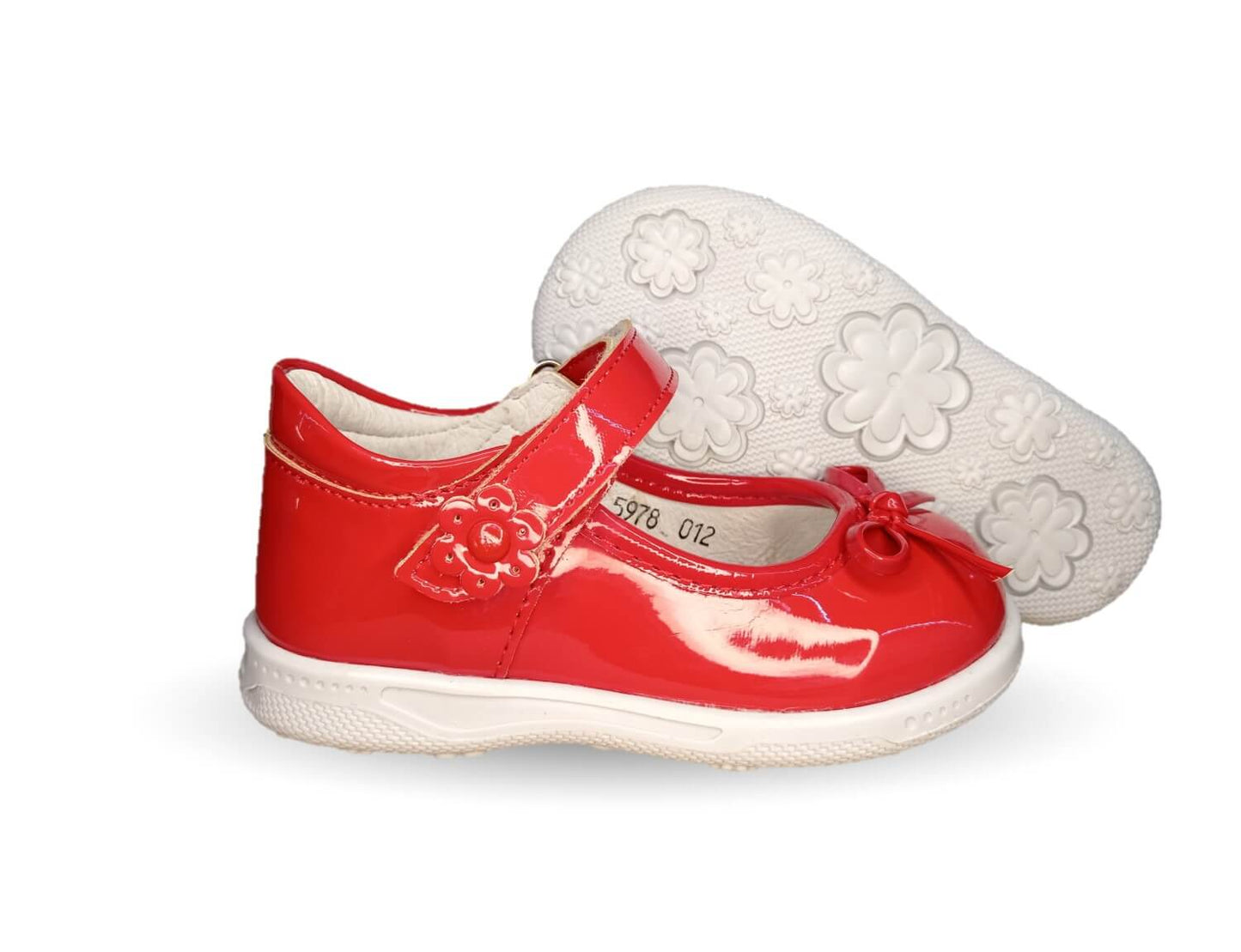 Zapato Casual Delin Kids 12 Charol Rojo para niña