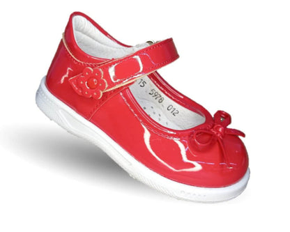 Zapato Casual Delin Kids 12 Charol Rojo para niña
