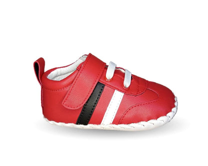 Zapatos para bebé de piel con agujetas Delin Kids 166 Rojo/Blanco/Negro para niño
