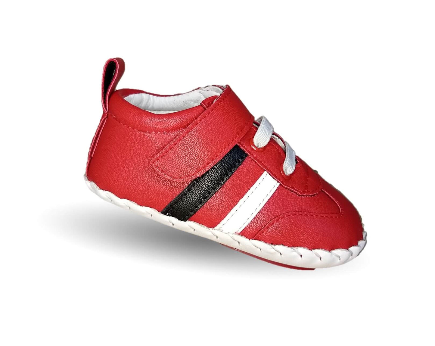 Zapatos para bebé de piel con agujetas Delin Kids 166 Rojo/Blanco/Negro para niño