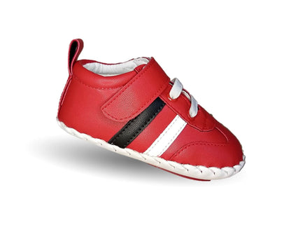 Zapatos para bebé de piel con agujetas Delin Kids 166 Rojo/Blanco/Negro para niño