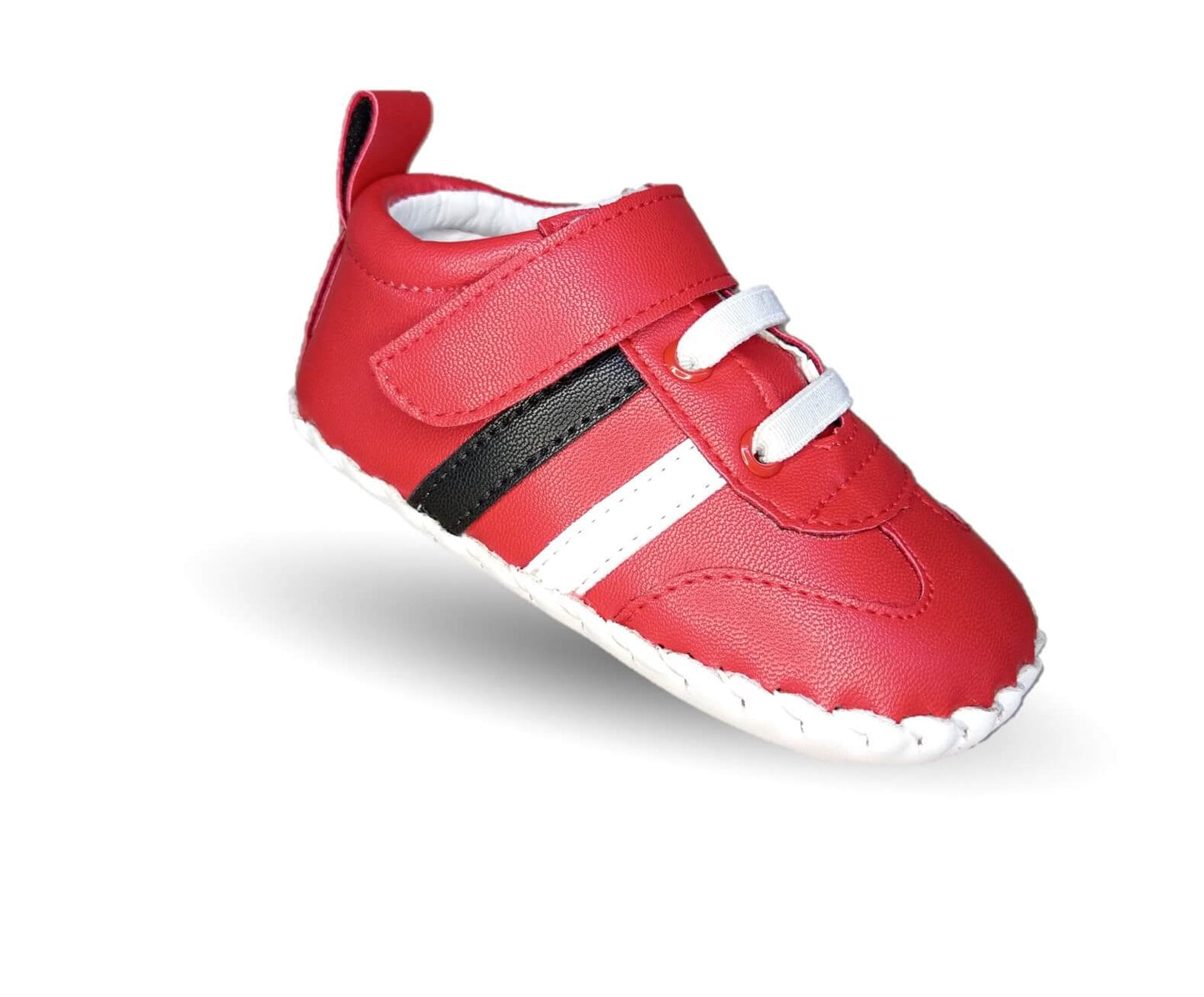 Zapatos para bebé de piel con agujetas Delin Kids 166 Rojo/Blanco/Negro para niño