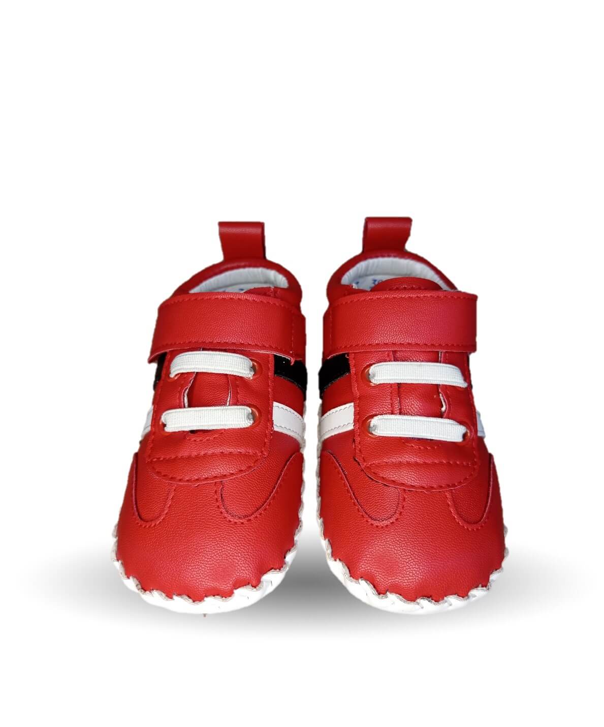 Zapatos para bebé de piel con agujetas Delin Kids 166 Rojo/Blanco/Negro para niño