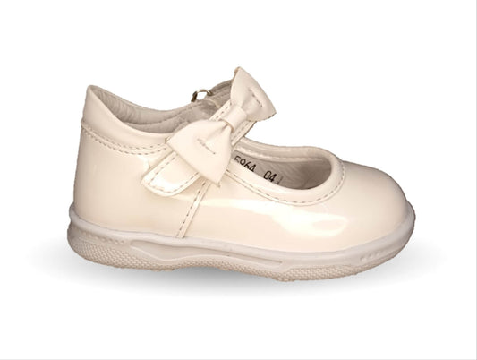 Zapato Casual Delin Kids 4 Charol Blanco para niña