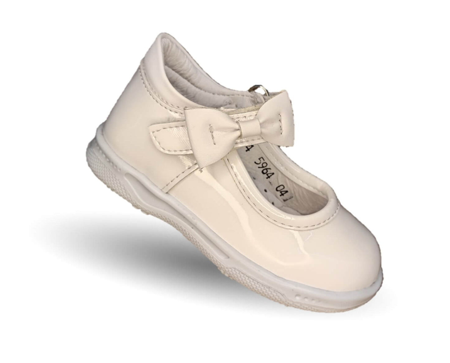 Zapato Casual Delin Kids 4 Charol Blanco para niña