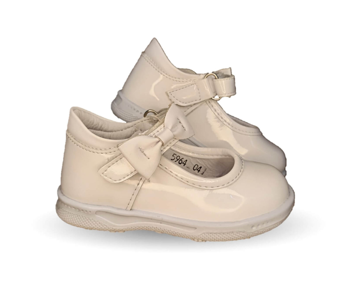 Zapato Casual Delin Kids 4 Charol Blanco para niña
