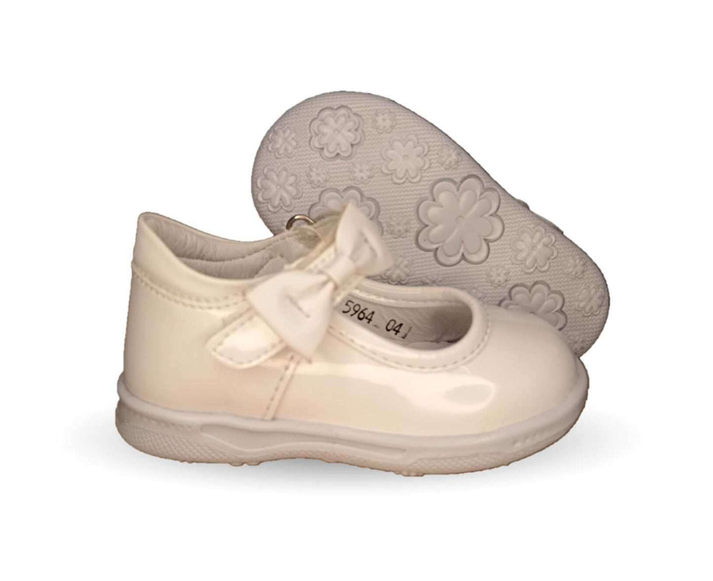 Zapato Casual Delin Kids 4 Charol Blanco para niña