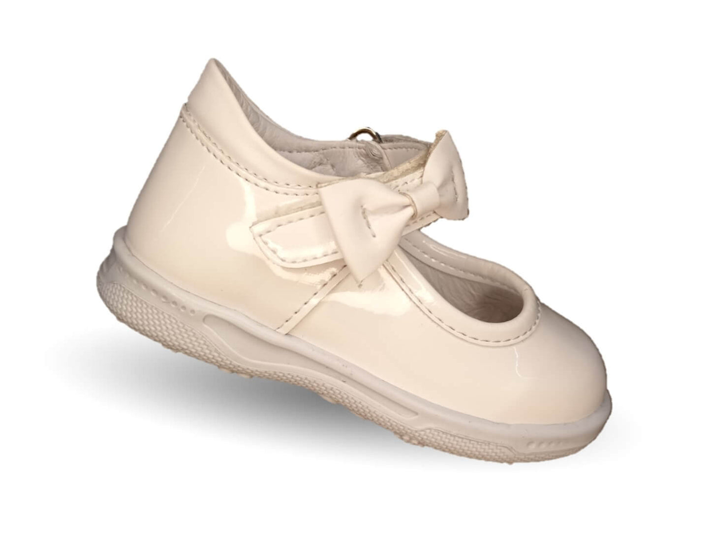 Zapato Casual Delin Kids 4 Charol Blanco para niña