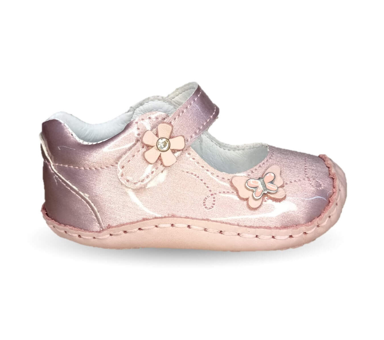 Zapatos para bebé con contactel Delin Kids 70 Charol Lila para niña