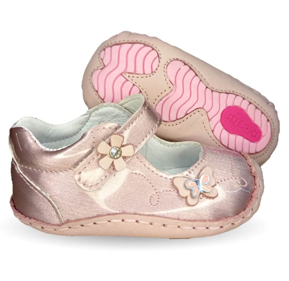 Zapatos para bebé con contactel Delin Kids 70 Charol Lila para niña
