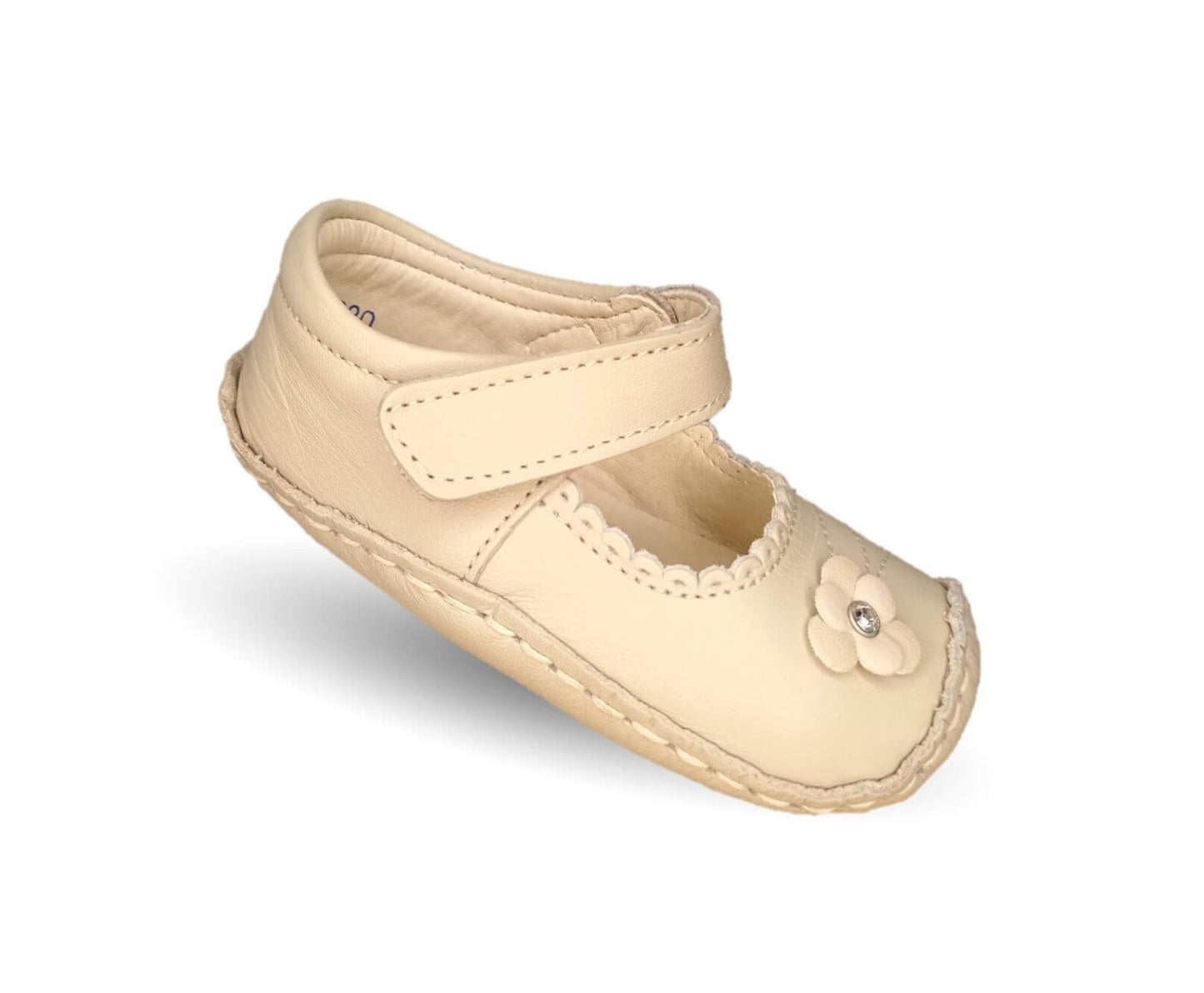 Zapatos para bebé de piel con contactel Delin Kids 80 Beige para niña
