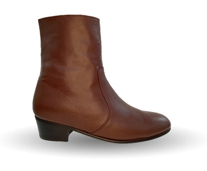 Botín de Vestir de piel con suela de cuero y cierre interno D´Marco 105 Café para hombre