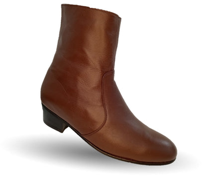 Botín de Vestir de piel con suela de cuero y cierre interno D´Marco 105 Café para hombre