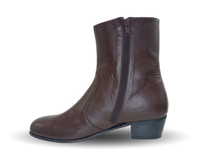 Botín de Vestir de piel con suela de cuero y cierre interno D´Marco 105 Café para hombre