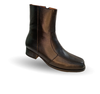 Botín de Vestir de piel con suela de cuero y cierre interno D´Marco 107 Negro para hombre