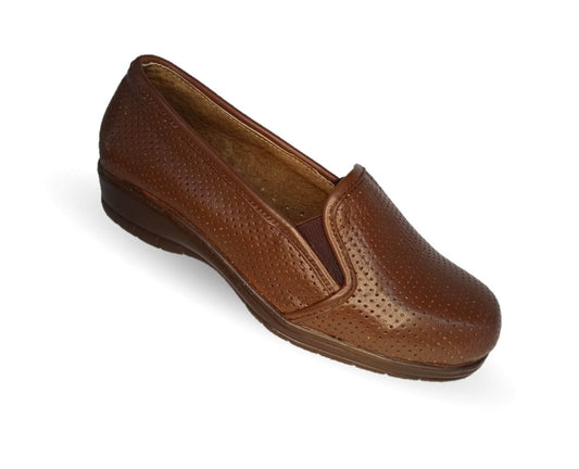 Zapato de Confort de piel bovino Dorothy Bell 382 Cogñac para mujer