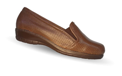 Zapato de Confort de piel bovino Dorothy Bell 382 Cogñac para mujer
