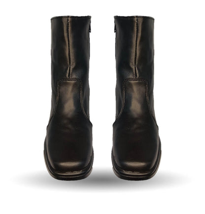 Bota de Confort y Casual de piel bovino con tacón medio con cierre interno Dorothy Bell 430 Negro para mujer