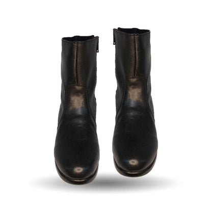 Bota de Confort y Casual de piel bovino con tacón medio con cierre interno Dorothy Bell 910 Negro para mujer