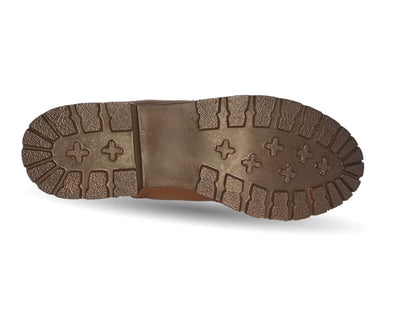 Bota de Confort y Casual de piel bovino con tacón medio con cierre interno Dorothy Bell 915 Cogñac para mujer