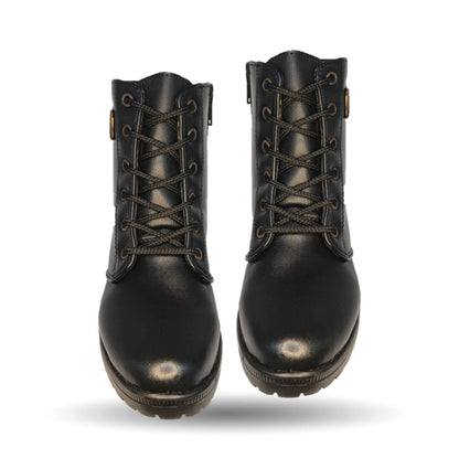 Bota de Confort y Casual de piel bovino con tacón medio con cierre interno Dorothy Bell 915 Negro para mujer