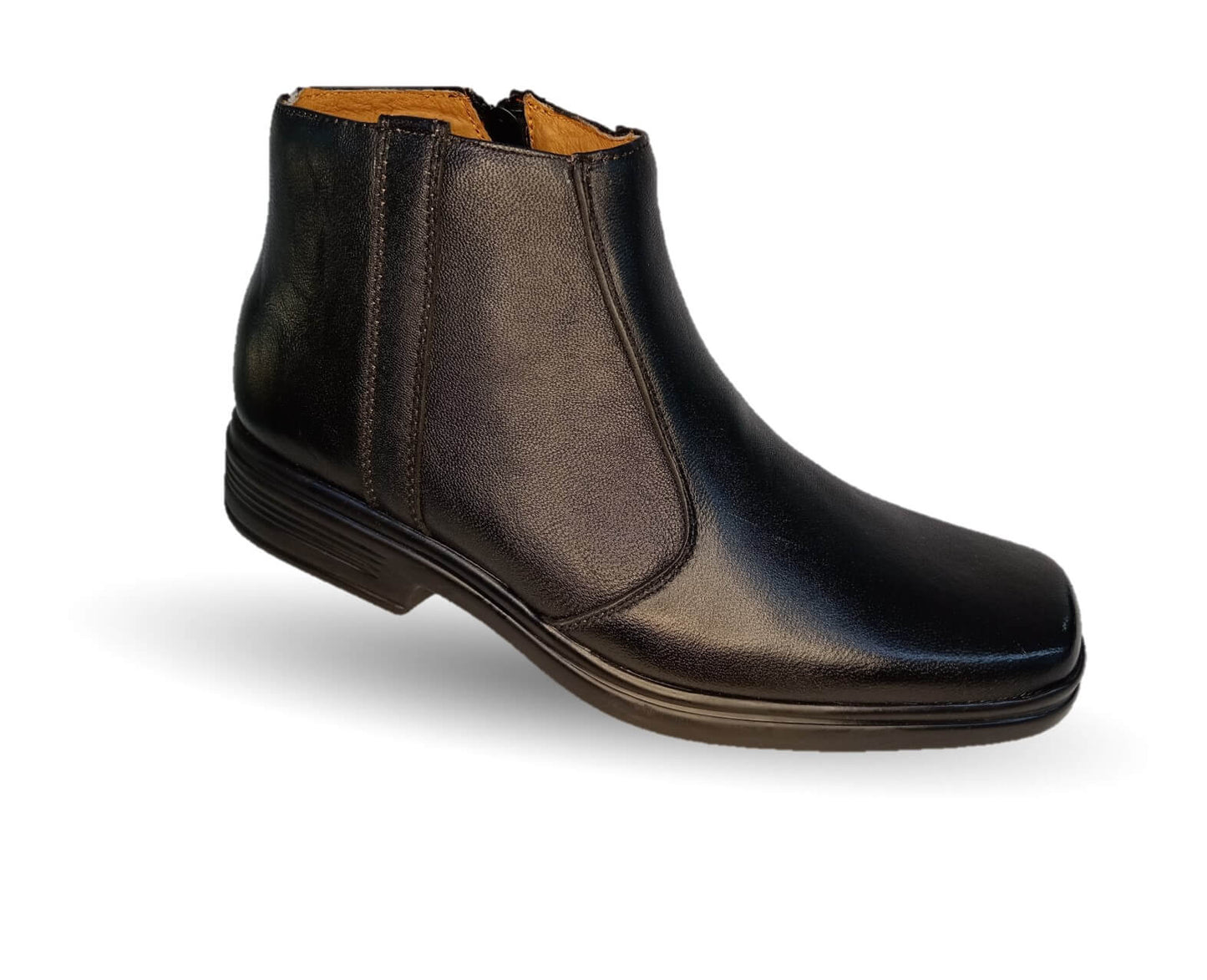 Bota de Confort y Casual de piel bovino con cierre interno Dse 91 Negro para hombre