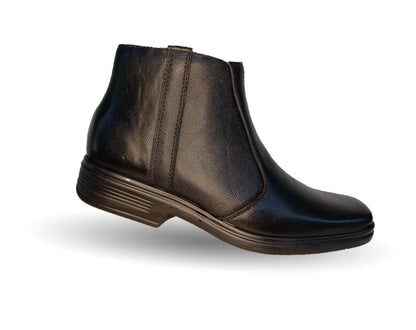 Bota de Confort y Casual de piel bovino con cierre interno Dse 91 Negro para hombre