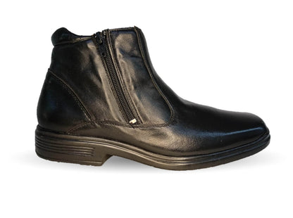 Bota de Confort y Casual de piel bovino con doble cierre Dse 93 Negro para hombre