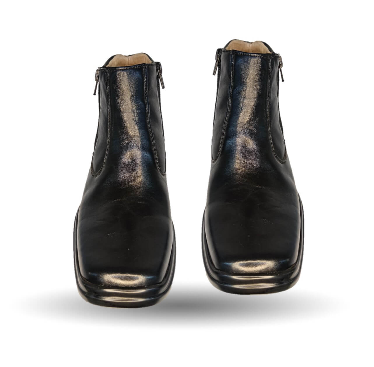 Bota de Confort y Casual de piel bovino con doble cierre Dse 93 Negro para hombre