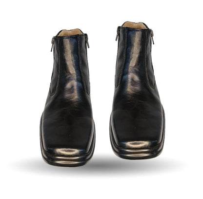 Bota de Confort y Casual de piel bovino con doble cierre Dse 93 Negro para hombre