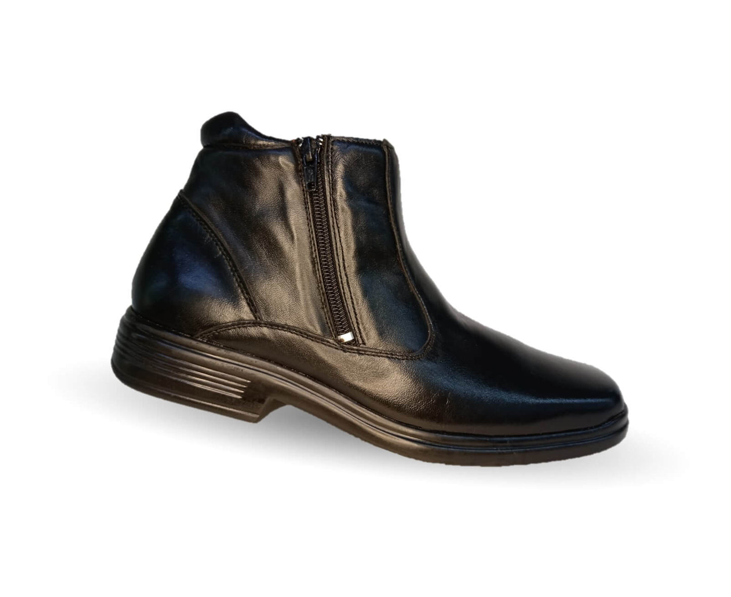 Bota de Confort y Casual de piel bovino con doble cierre Dse 93 Negro para hombre