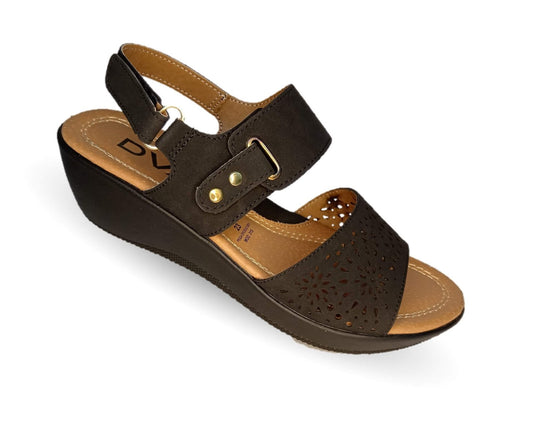 Sandalia con cuña mediana Dva 22313 Negro para mujer